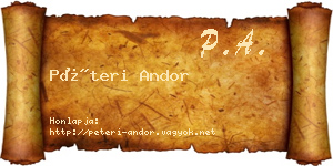 Péteri Andor névjegykártya