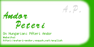 andor peteri business card